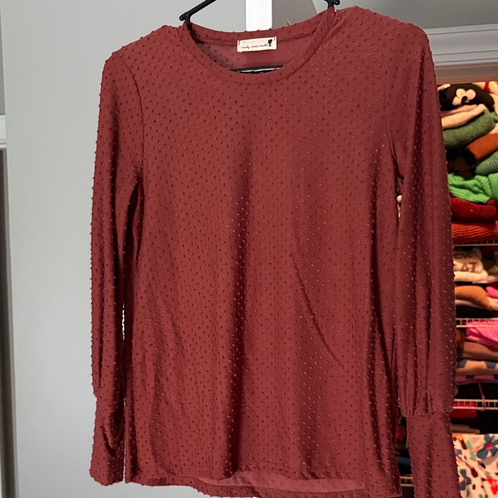 Chic Long Sleeve Blouse in Rich Burnt orange